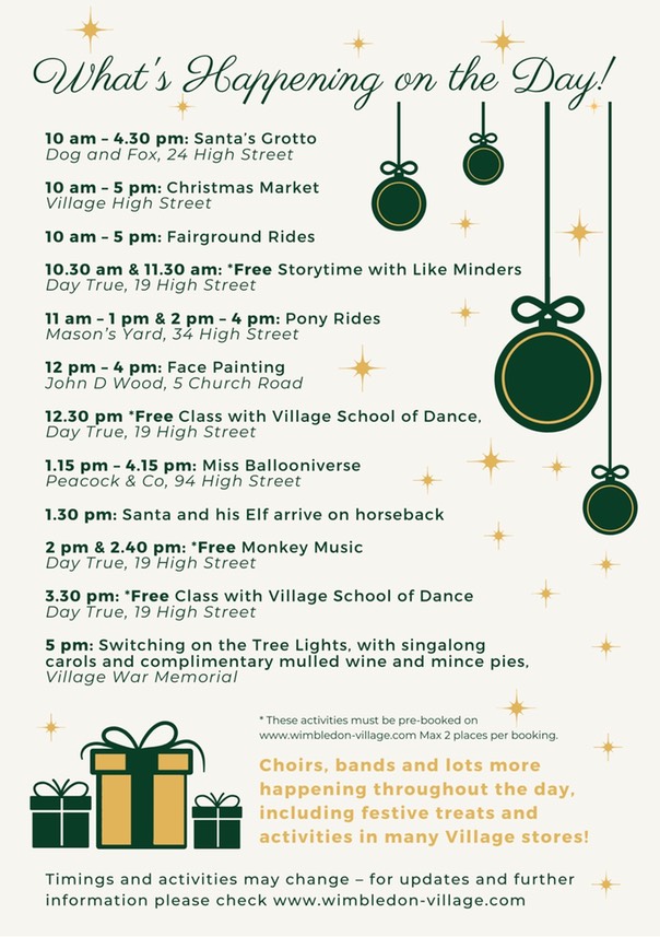 Christmas in the Village A5 Flyer Back