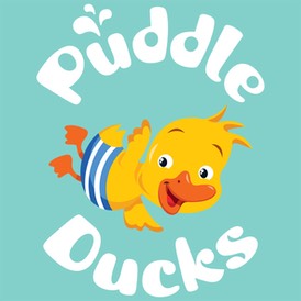 Puddle Ducks colour logo small - Puddle Blue bg