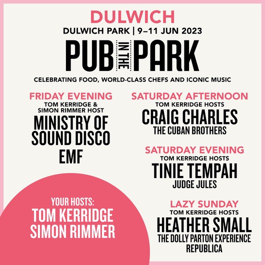 Pub In The Park 2023 - Lineup Posters V6 - 3 Dulwich