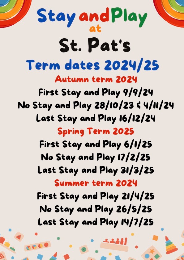 Stay & Play term dates 2024 & 25